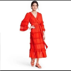 Alexis X Target Angel Sleeve Tiered Ruffle Dress - Small
